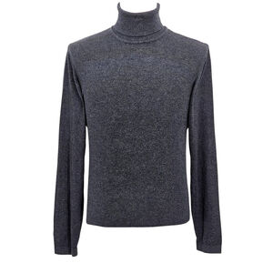 Italian Cezani Turtleneck Sweater Mens Medium Charcoal Gray Knit Made In Italy